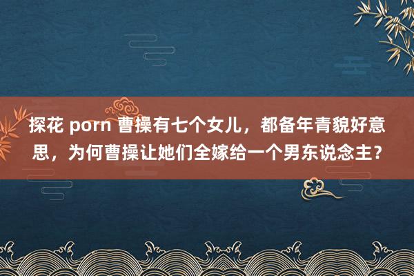 探花 porn 曹操有七个女儿，都备年青貌好意思，为何曹操让她们全嫁给一个男东说念主？