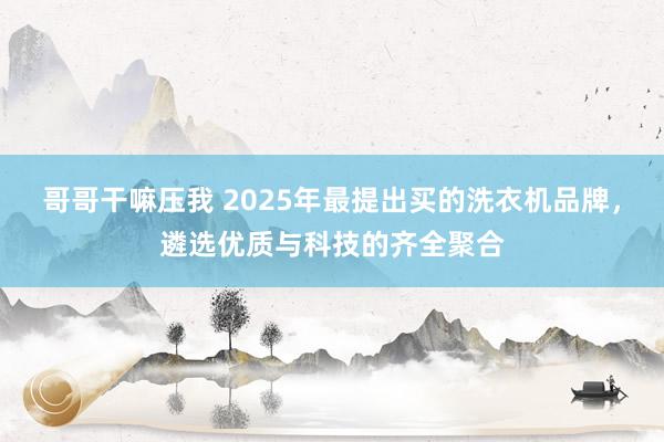 哥哥干嘛压我 2025年最提出买的洗衣机品牌，遴选优质与科技的齐全聚合