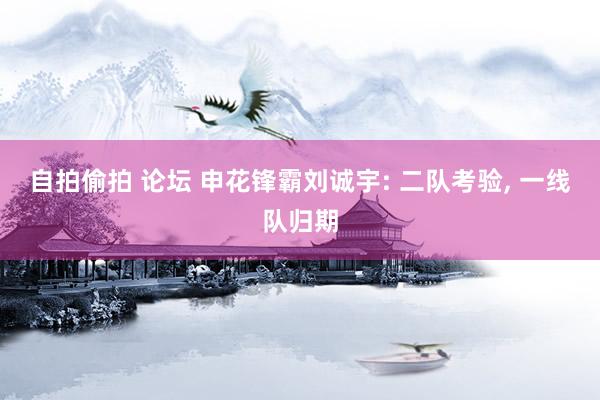 自拍偷拍 论坛 申花锋霸刘诚宇: 二队考验， 一线队归期