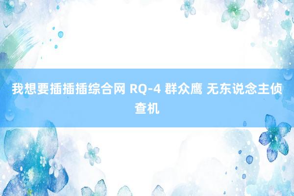 我想要插插插综合网 RQ-4 群众鹰 无东说念主侦查机