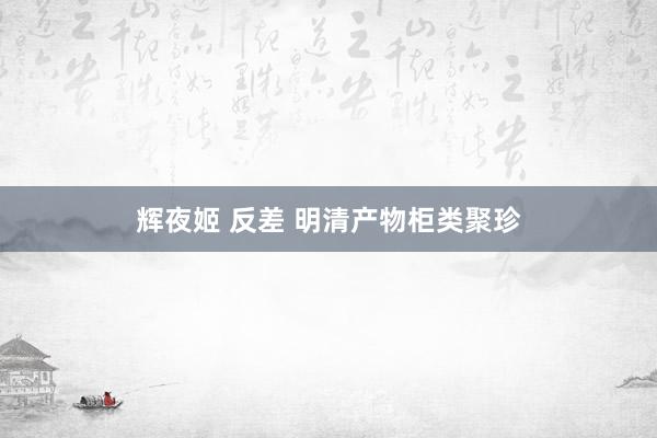 辉夜姬 反差 明清产物柜类聚珍