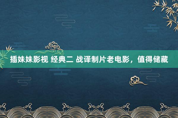 插妹妹影视 经典二 战译制片老电影，值得储藏